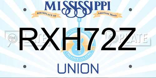 RXH72Z Mississippi License Plate