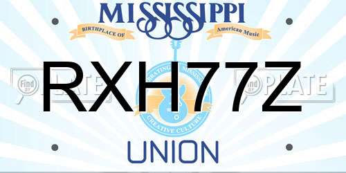 RXH77Z Mississippi License Plate