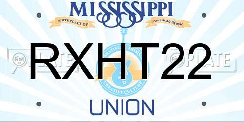 RXHT22 Mississippi License Plate