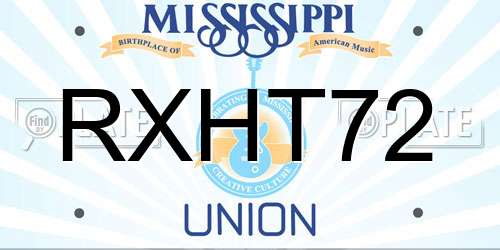 RXHT72 Mississippi License Plate
