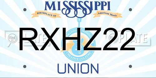 RXHZ22 Mississippi License Plate