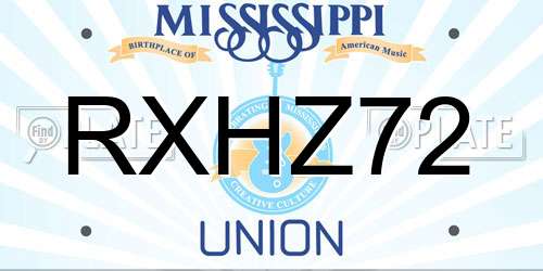 RXHZ72 Mississippi License Plate