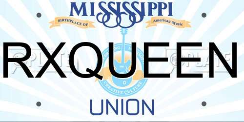 RXQUEEN Mississippi License Plate