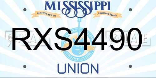 RXS4490 Mississippi License Plate