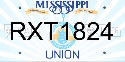RXT1824 Mississippi License Plate