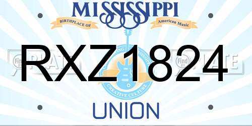 RXZ1824 Mississippi License Plate