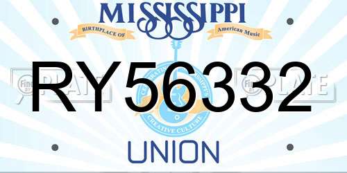 RY56332 Mississippi License Plate