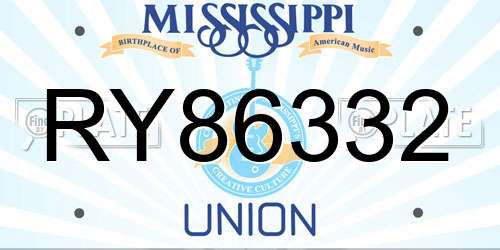 RY86332 Mississippi License Plate