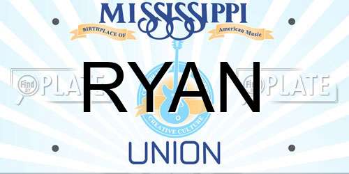 RYAN Mississippi License Plate