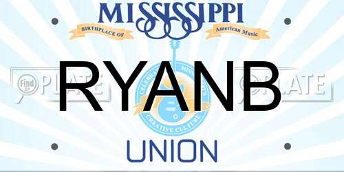 RYANB Mississippi License Plate