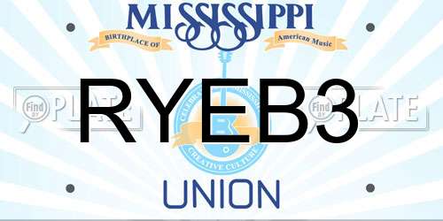 RYEB3 Mississippi License Plate