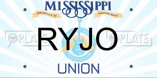 RYJO Mississippi License Plate