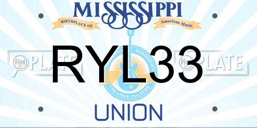 RYL33 Mississippi License Plate