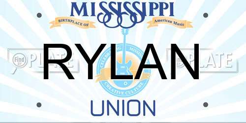 RYLAN Mississippi License Plate
