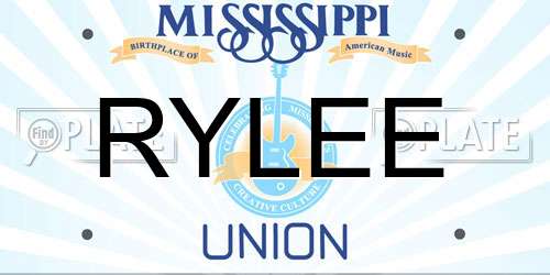 RYLEE Mississippi License Plate