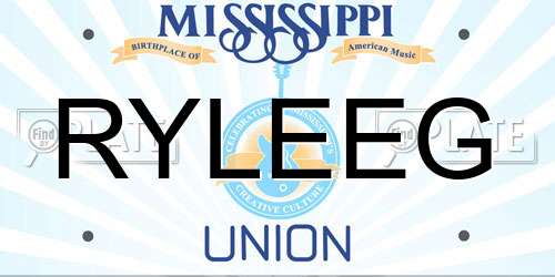 RYLEEG Mississippi License Plate