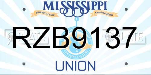 RZB9137 Mississippi License Plate