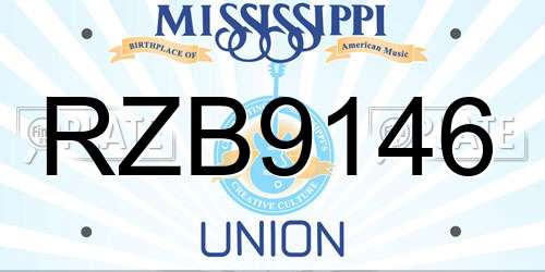 RZB9146 Mississippi License Plate