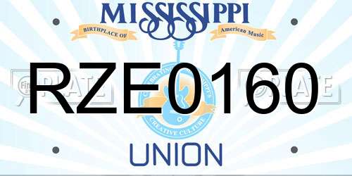 RZE0160 Mississippi License Plate