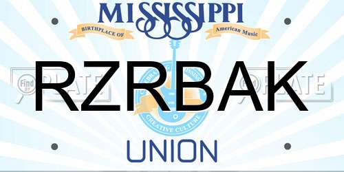 RZRBAK Mississippi License Plate