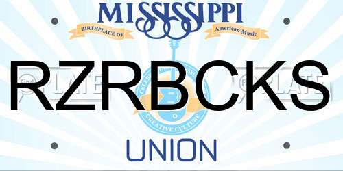 RZRBCKS Mississippi License Plate