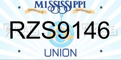 RZS9146 Mississippi License Plate