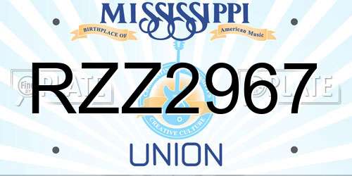 RZZ2967 Mississippi License Plate