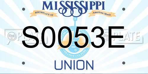S0053E Mississippi License Plate