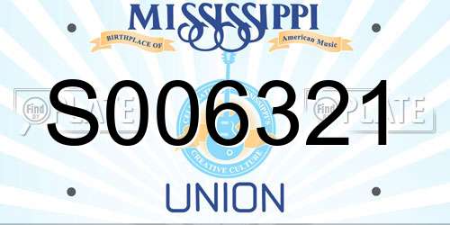 S006321 Mississippi License Plate