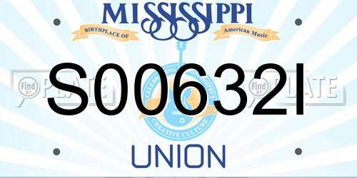 S00632I Mississippi License Plate