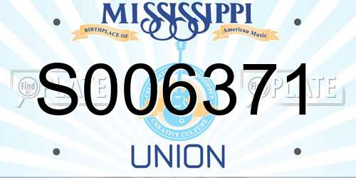 S006371 Mississippi License Plate