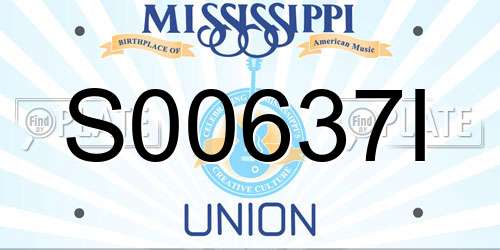 S00637I Mississippi License Plate