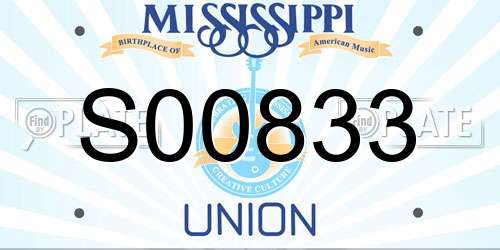 S00833 Mississippi License Plate