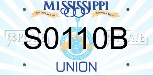 S0110B Mississippi License Plate
