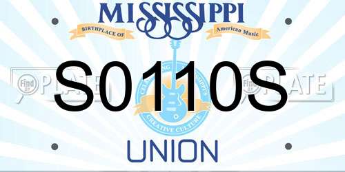 S0110S Mississippi License Plate