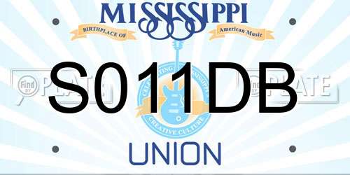 S011DB Mississippi License Plate