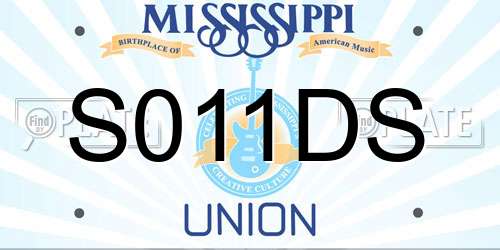 S011DS Mississippi License Plate