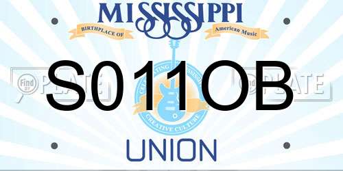 S011OB Mississippi License Plate