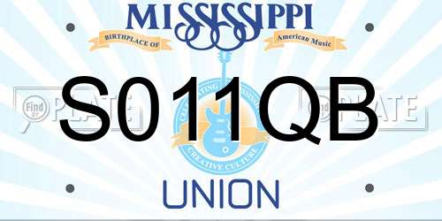S011QB Mississippi License Plate