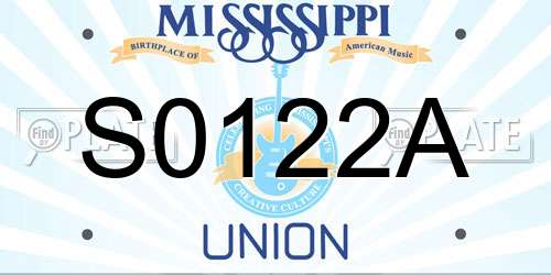 S0122A Mississippi License Plate