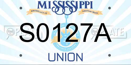 S0127A Mississippi License Plate
