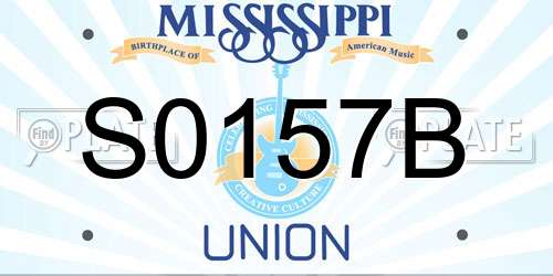 S0157B Mississippi License Plate