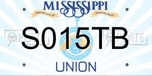 S015TB Mississippi License Plate