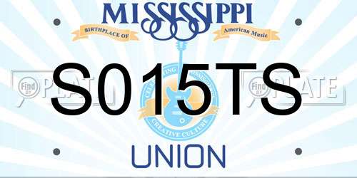 S015TS Mississippi License Plate