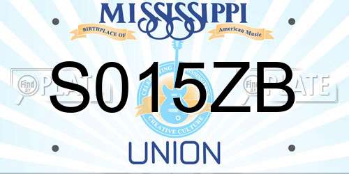 S015ZB Mississippi License Plate