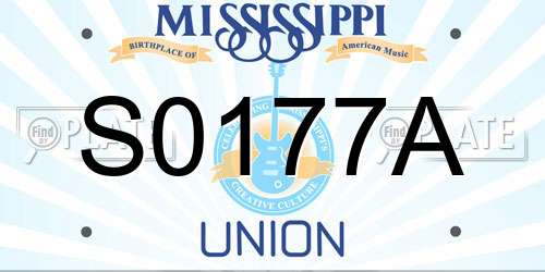 S0177A Mississippi License Plate