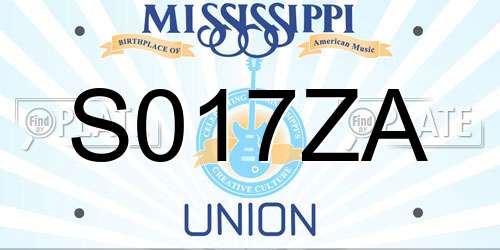 S017ZA Mississippi License Plate