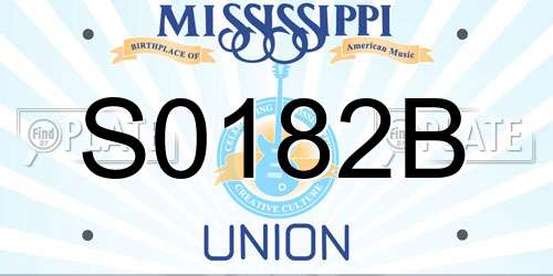 S0182B Mississippi License Plate