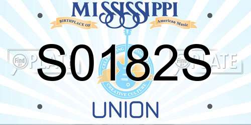S0182S Mississippi License Plate