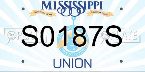 S0187S Mississippi License Plate